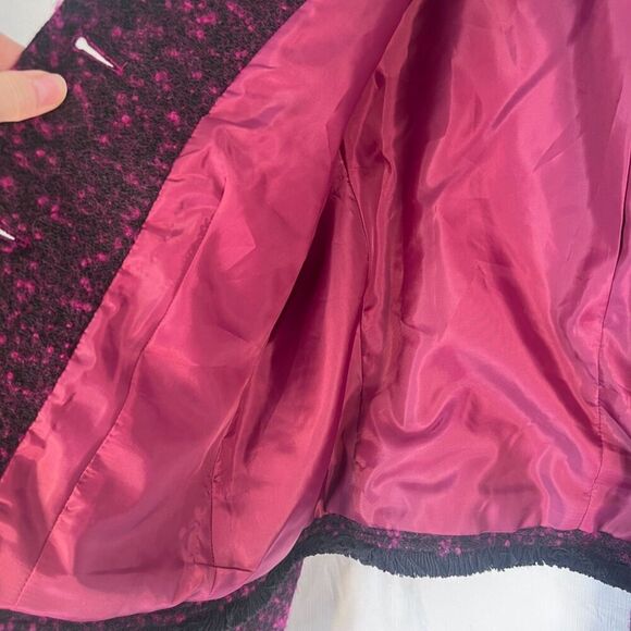 Bridgetown Collection Purple Tweed Fringe Trim Wool Blend Blazer Size 12 - Picture 3 of 10